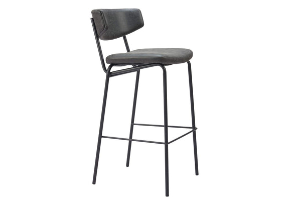 110261 Charon Barstool (Set Of 2) Vintage Black