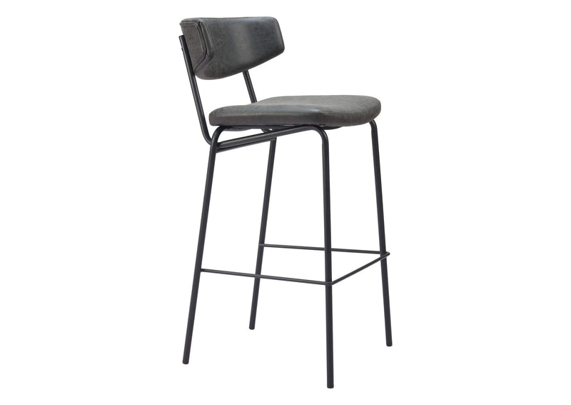 110261 Charon Barstool (Set Of 2) Vintage Black