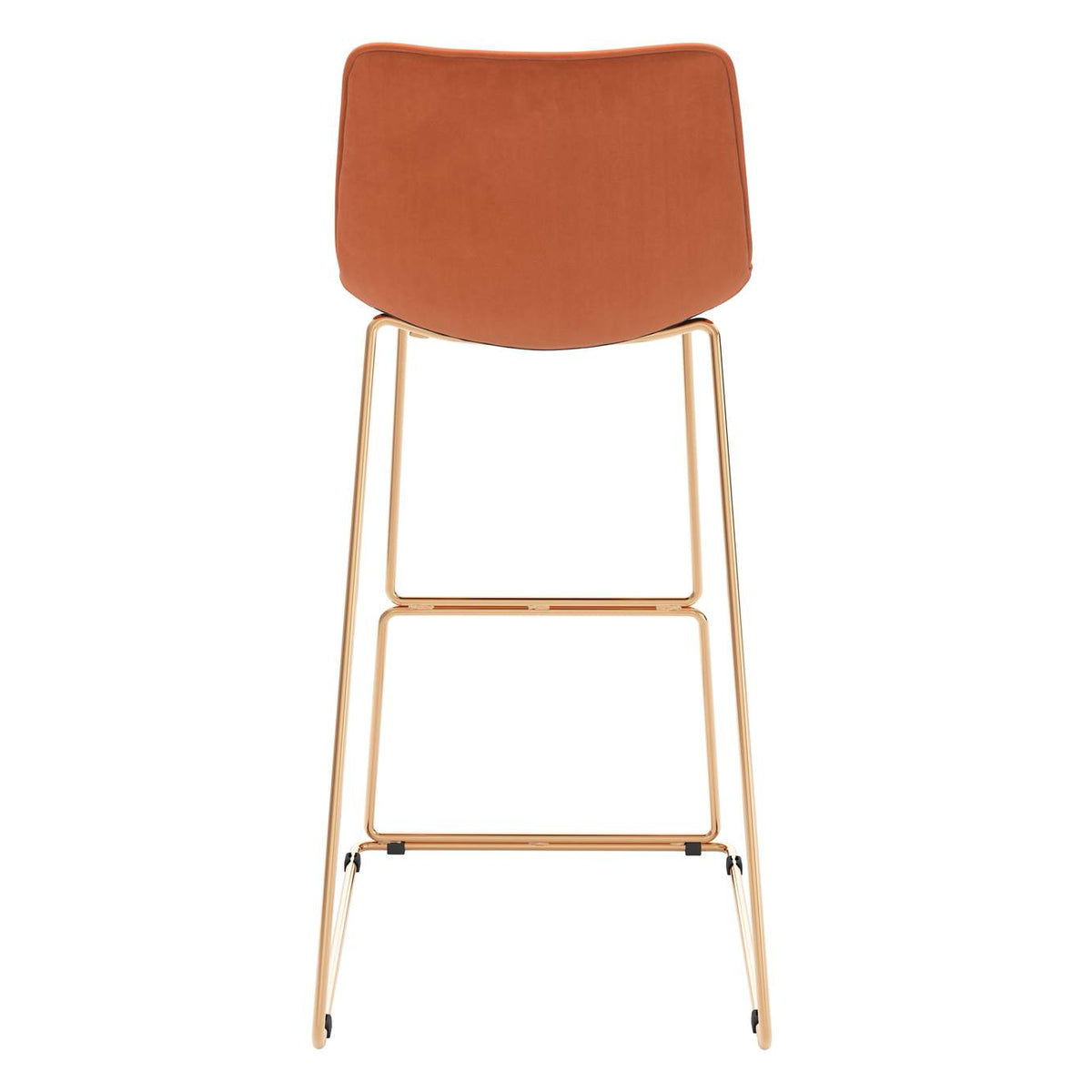 109502 Adele Barstool (Set Of 2) Orange & Gold