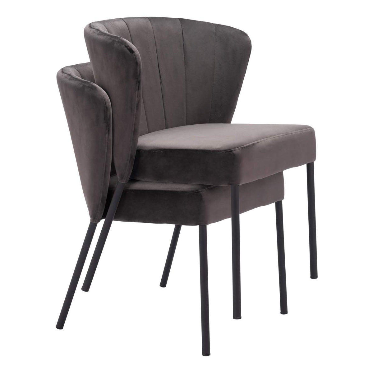 109679 Aimee Dining Chair (Set Of 2) Gray