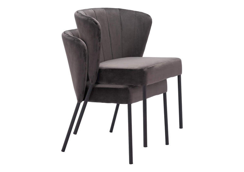 109679 Aimee Dining Chair (Set Of 2) Gray