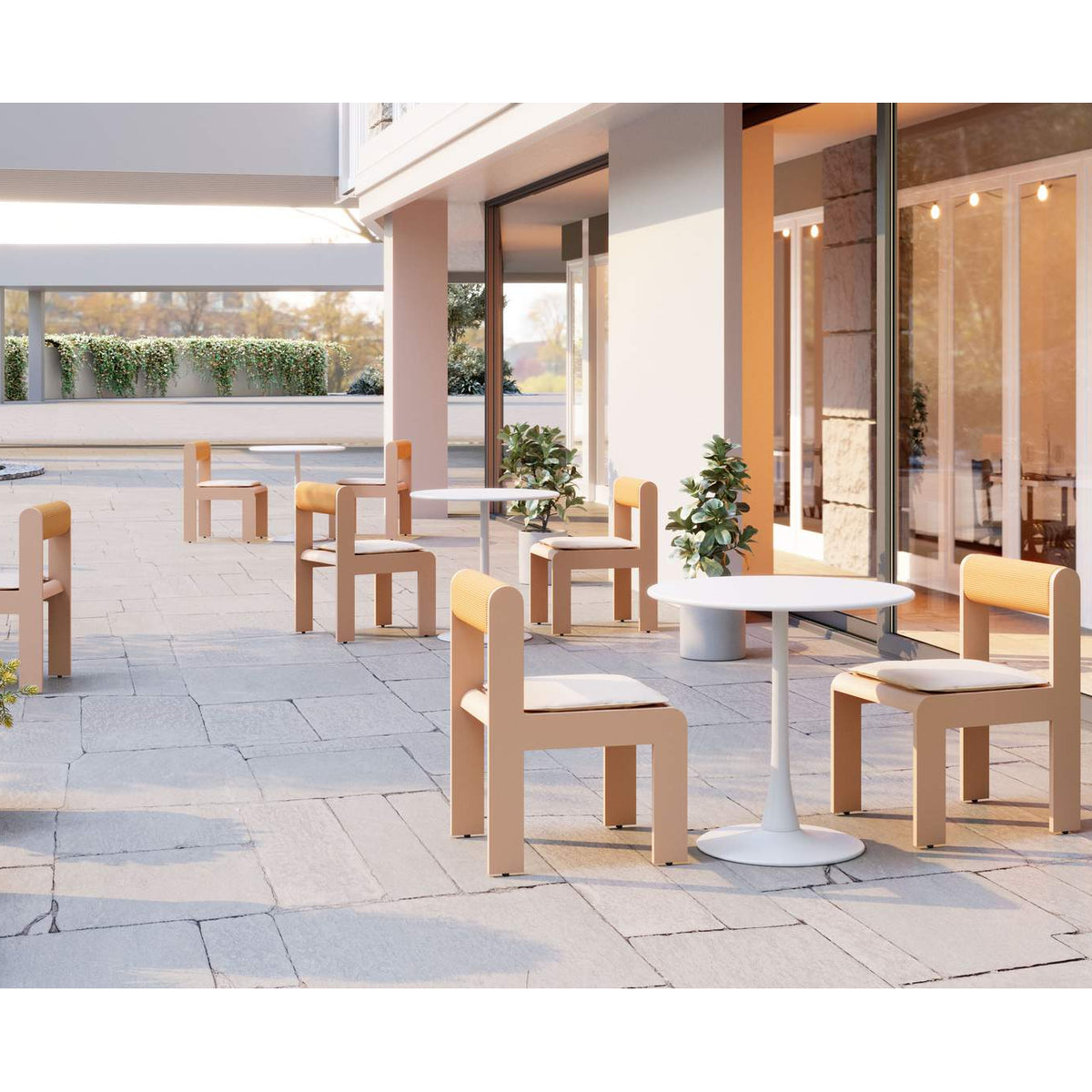 704038 Soleil Outdoor Dining Table White
