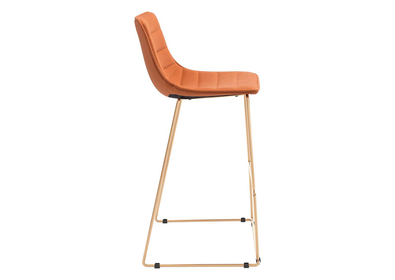 109502 Adele Barstool (Set Of 2) Orange & Gold