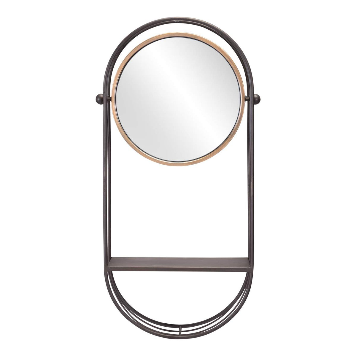 A12234 Saroni Mirror Shelf Antique Gray