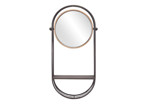 A12234 Saroni Mirror Shelf Antique Gray