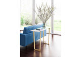 100654 Atlas Console Table White & Gold