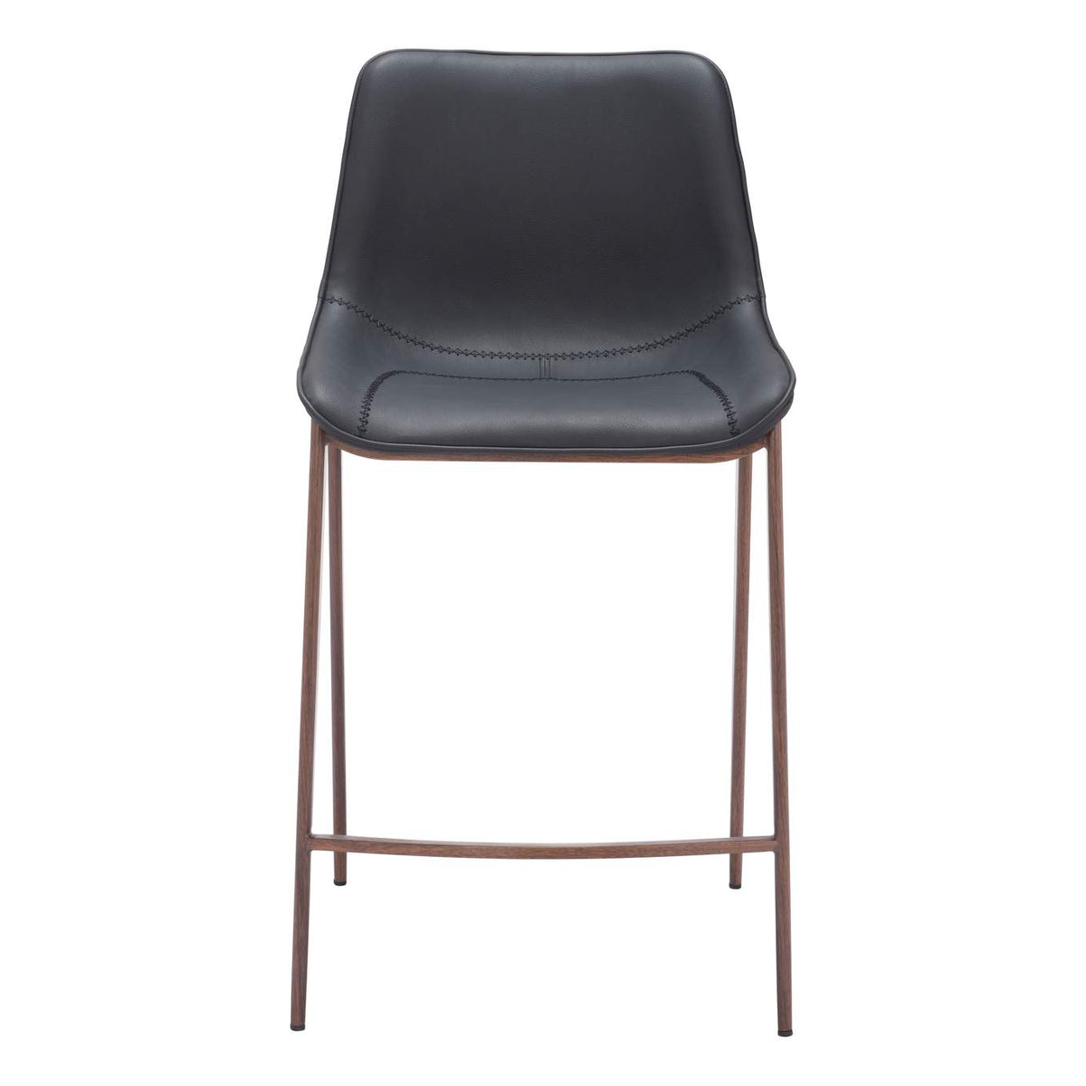109935 Magnus Counter Stool (Set Of 2) Black & Walnut