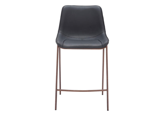 109935 Magnus Counter Stool (Set Of 2) Black & Walnut