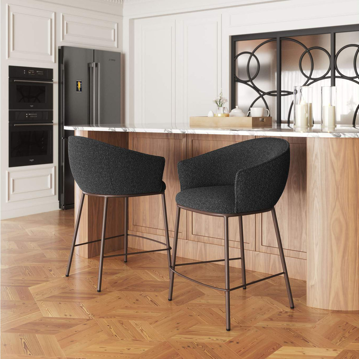 109809 Essen Counter Stool Black & Bronze