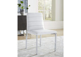 1AA466M Amalfi Metal Back Chair In White Leather (Set of 2)