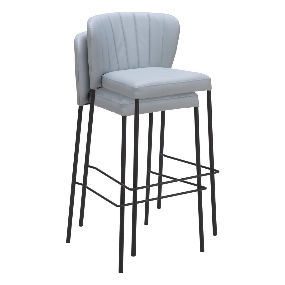 109783 Linz Barstool (Set Of 2) Gray