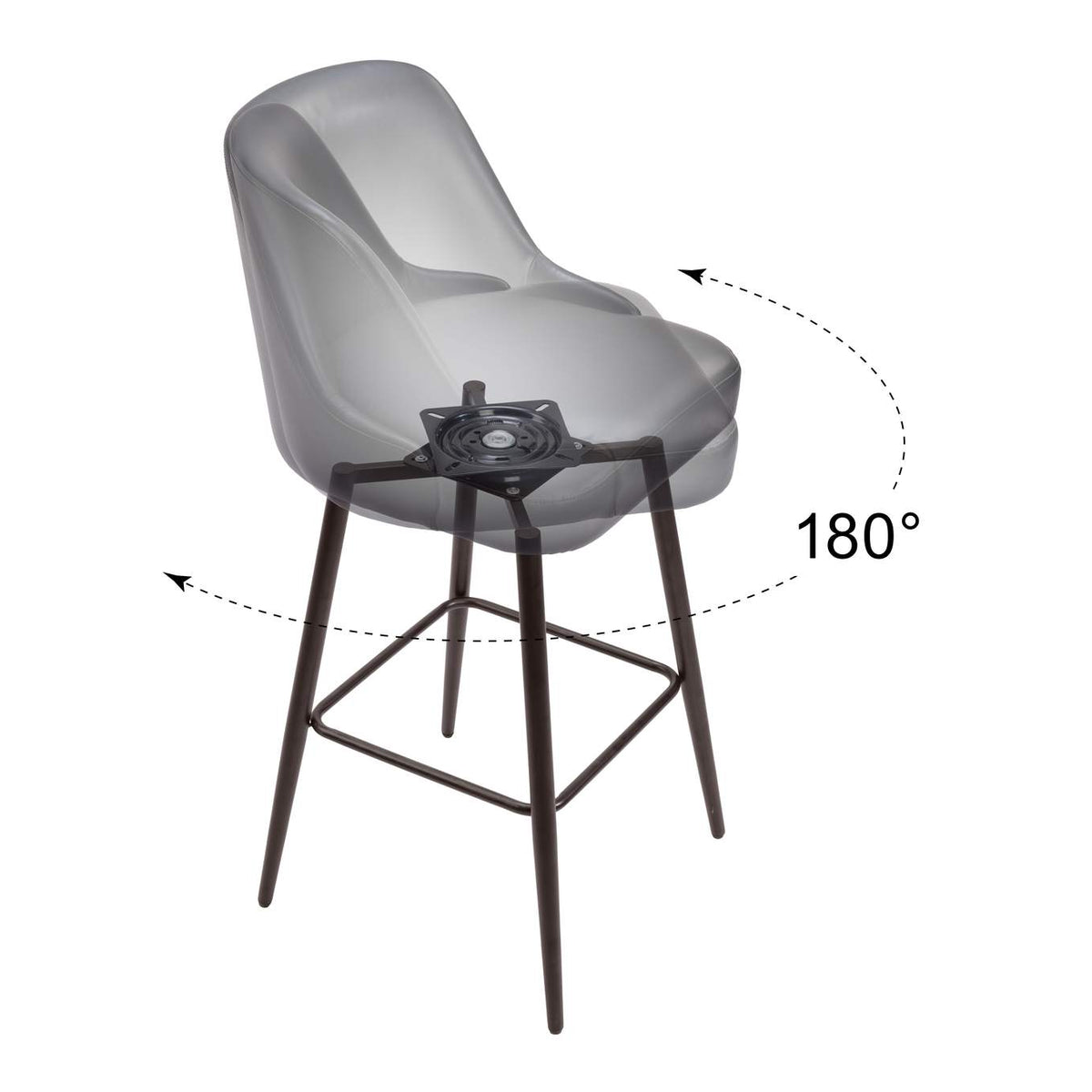 109975 Keppel Swivel Barstool Black & Bronze