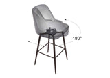 109975 Keppel Swivel Barstool Black & Bronze