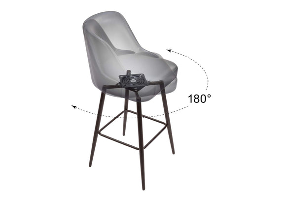 109975 Keppel Swivel Barstool Black & Bronze