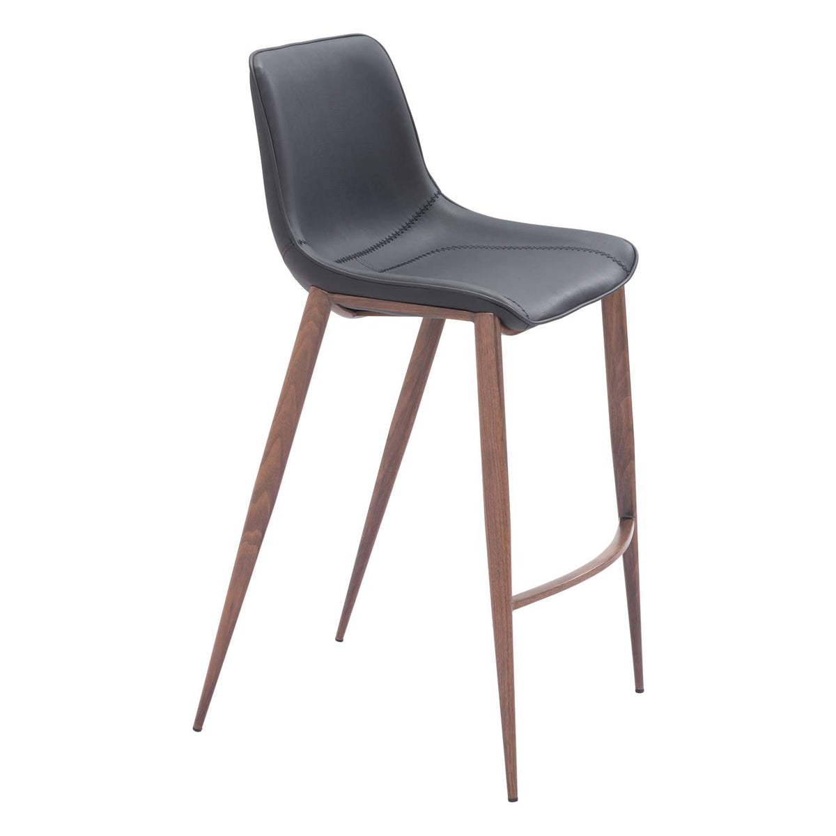 109937 Magnus Barstool (Set Of 2) Black & Walnut