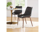 109933 Magnus Dining Chair (Set Of 2) Black & Walnut