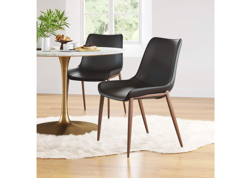 109933 Magnus Dining Chair (Set Of 2) Black & Walnut