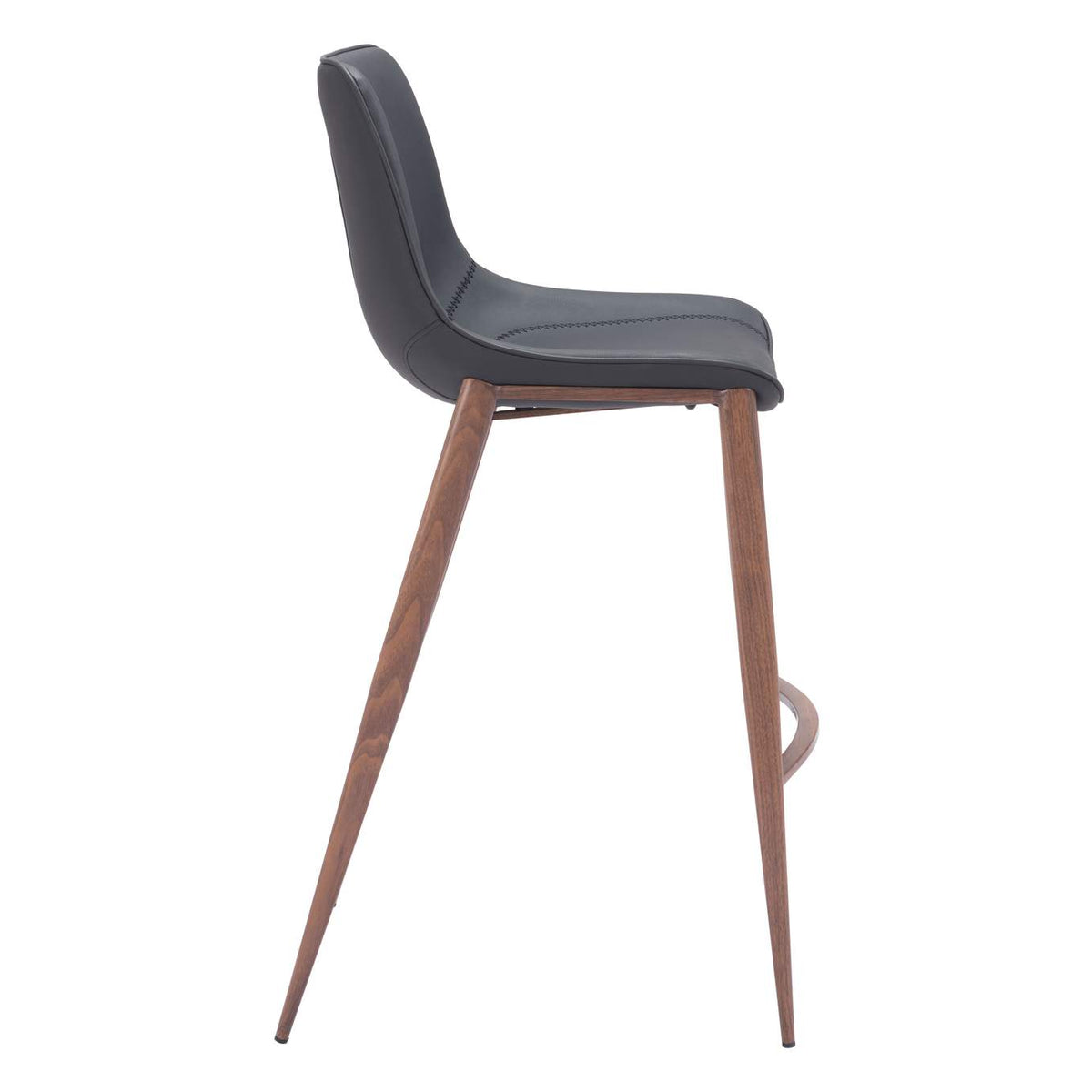 109937 Magnus Barstool (Set Of 2) Black & Walnut
