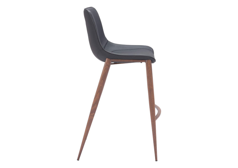 109937 Magnus Barstool (Set Of 2) Black & Walnut