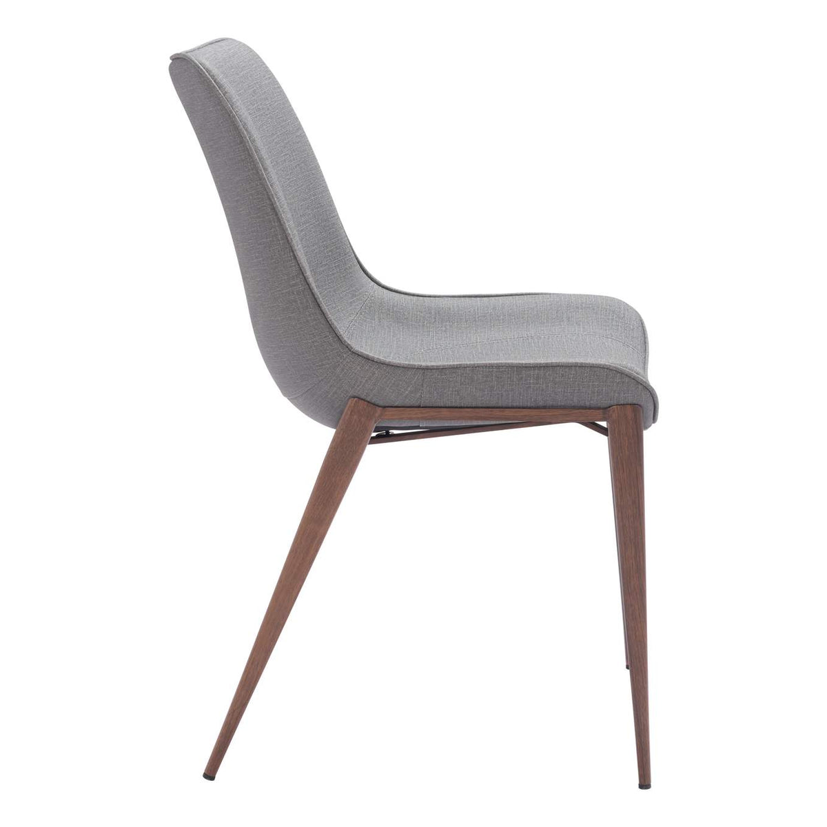 109934 Magnus Dining Chair (Set Of 2) Slate Gray & Walnut