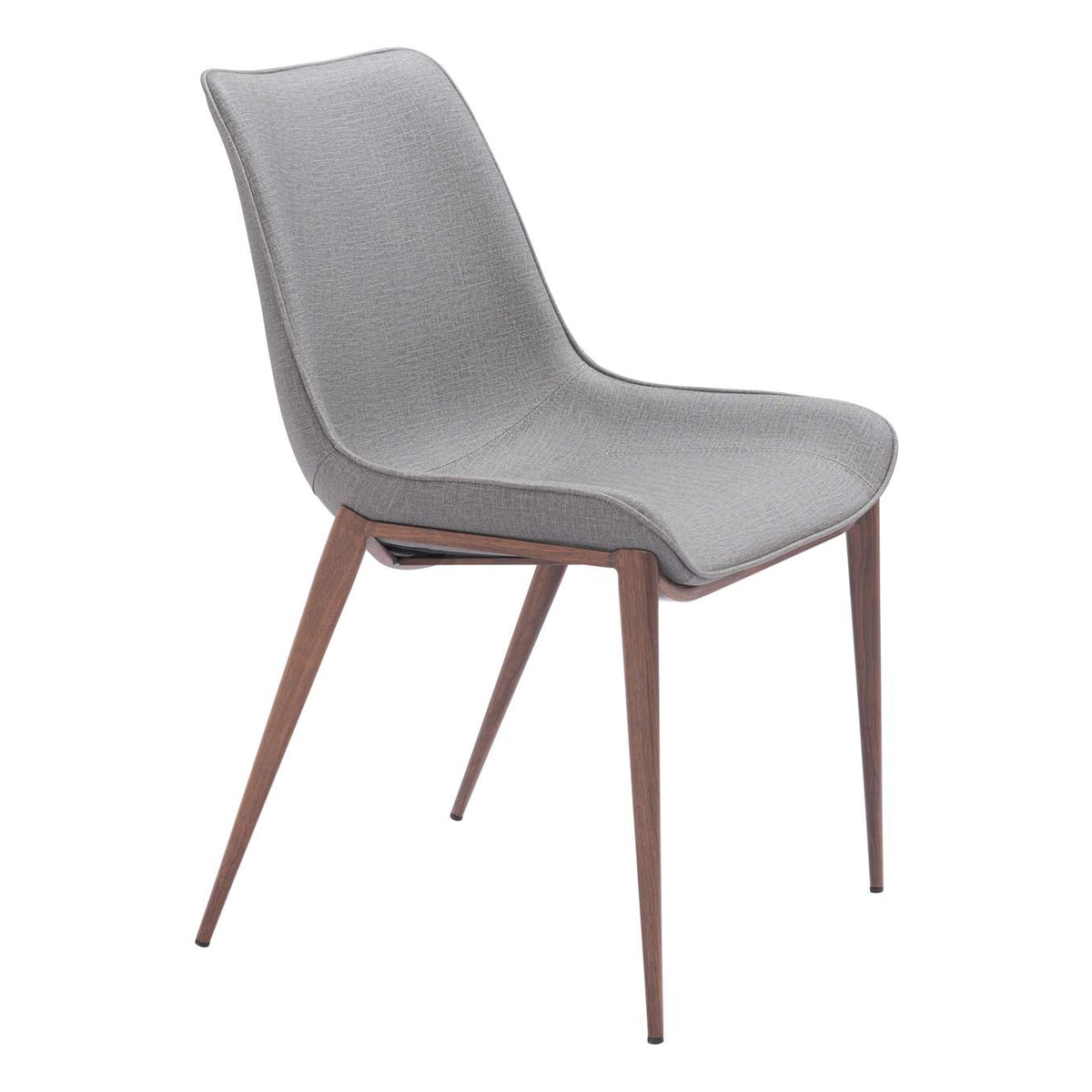 109934 Magnus Dining Chair (Set Of 2) Slate Gray & Walnut