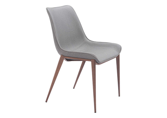109934 Magnus Dining Chair (Set Of 2) Slate Gray & Walnut