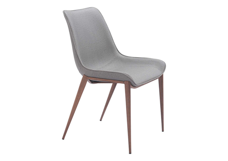 109934 Magnus Dining Chair (Set Of 2) Slate Gray & Walnut