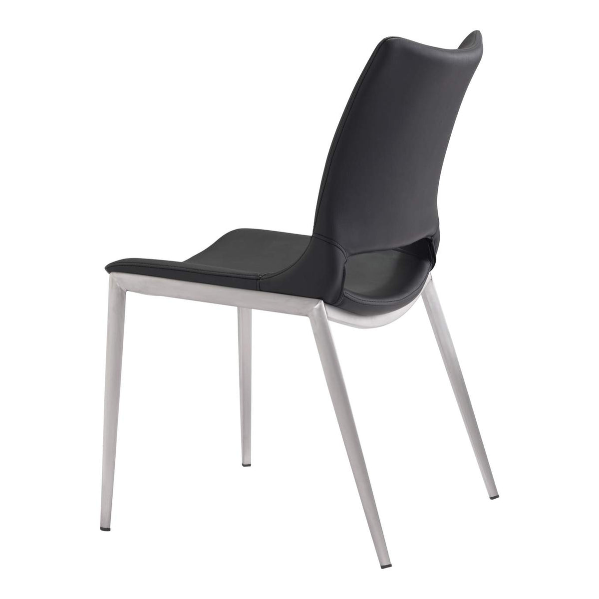 101280 Ace Dining Chair (Set Of 2) Black & Silver