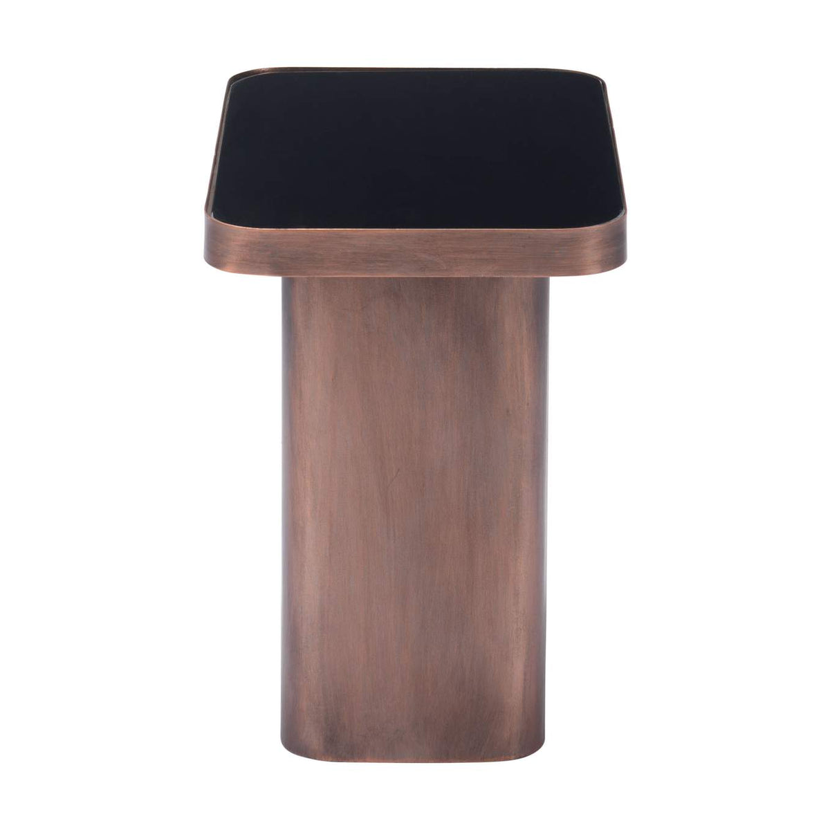 A12254 Marcos Side Table Black & Antique Bronze