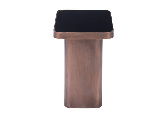 A12254 Marcos Side Table Black & Antique Bronze