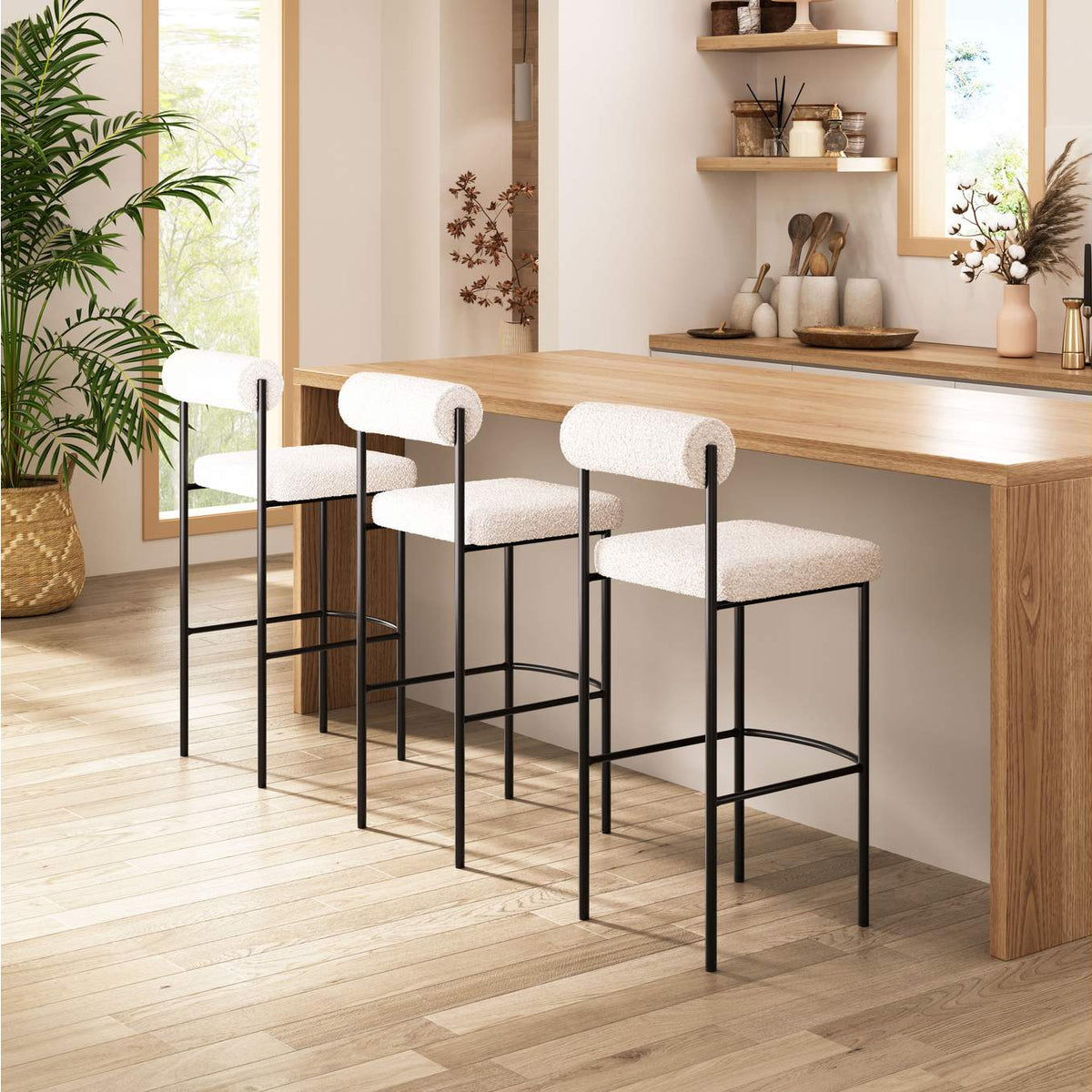 109812 Livorno Barstool (Set Of 2) Ivory