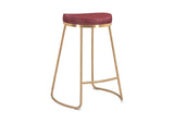 101261 Bree Counter Stool (Set Of 2) Burgundy & Gold