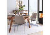 101269 Magnus Dining Chair (Set Of 2) Brown & Silver