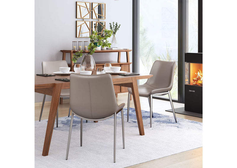 101269 Magnus Dining Chair (Set Of 2) Brown & Silver