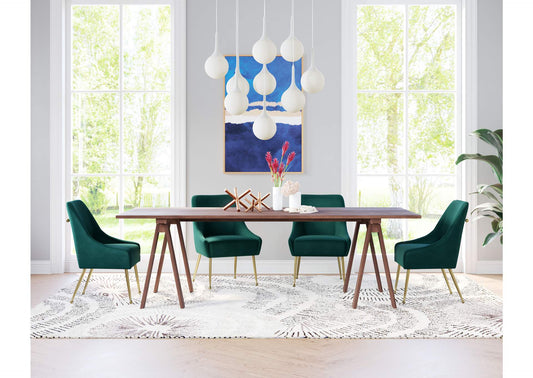 109716 Maxine Dining Chair Green & Gold