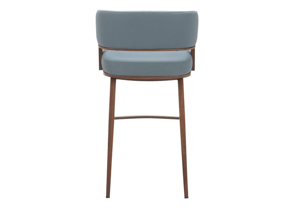 110329 Poise Barstool Azure Gray & Walnut