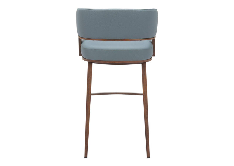 110329 Poise Barstool Azure Gray & Walnut