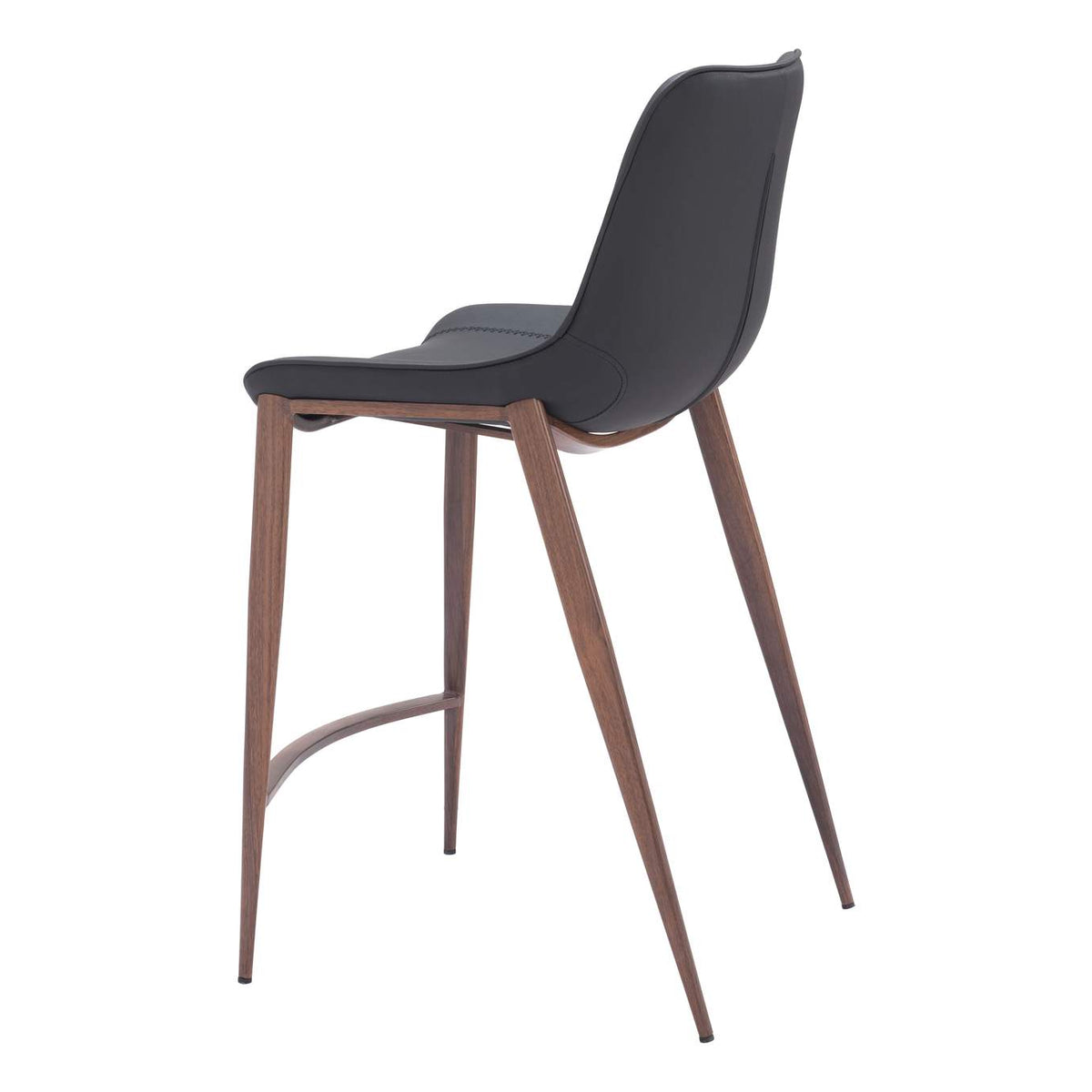 109935 Magnus Counter Stool (Set Of 2) Black & Walnut
