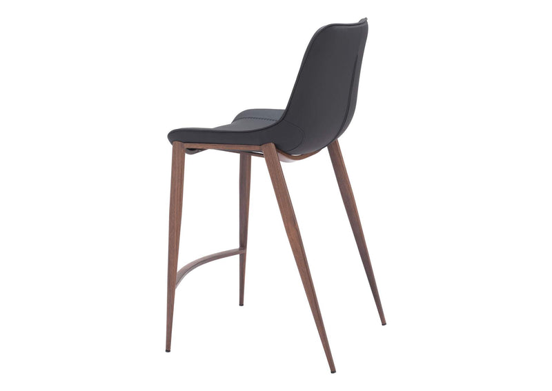 109935 Magnus Counter Stool (Set Of 2) Black & Walnut