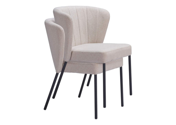 109678 Aimee Dining Chair (Set Of 2) Beige