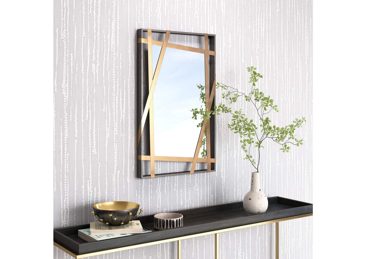 A12255 Tolix Mirror Antique Gold & Black