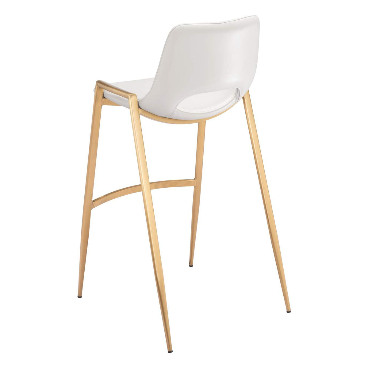 109556 Desi Barstool (Set Of 2) White & Gold