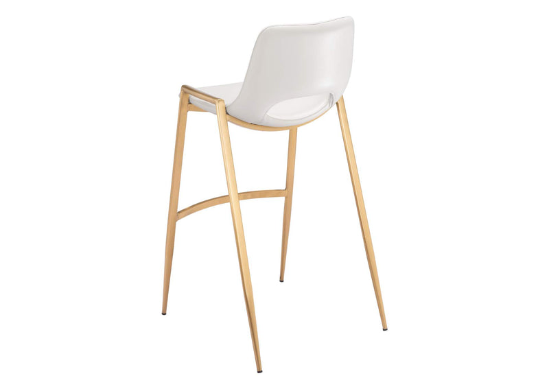 109556 Desi Barstool (Set Of 2) White & Gold