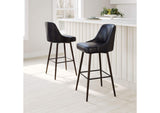 109975 Keppel Swivel Barstool Black & Bronze