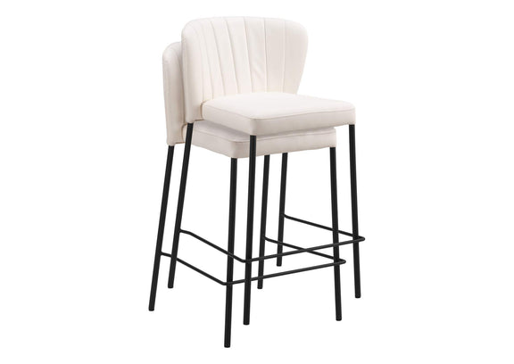 109780 Linz Counter Stool (Set Of 2) Cream