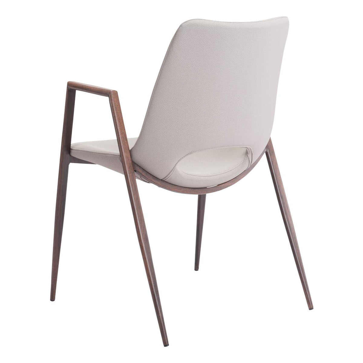 101696 Desi Dining Chair (Set Of 2) Beige & Walnut