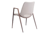 101696 Desi Dining Chair (Set Of 2) Beige & Walnut