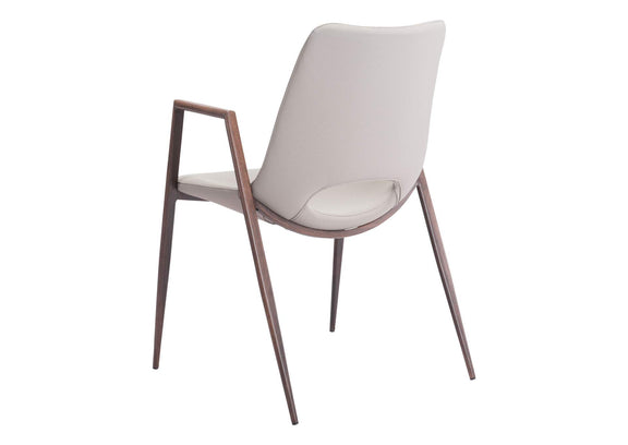 101696 Desi Dining Chair (Set Of 2) Beige & Walnut