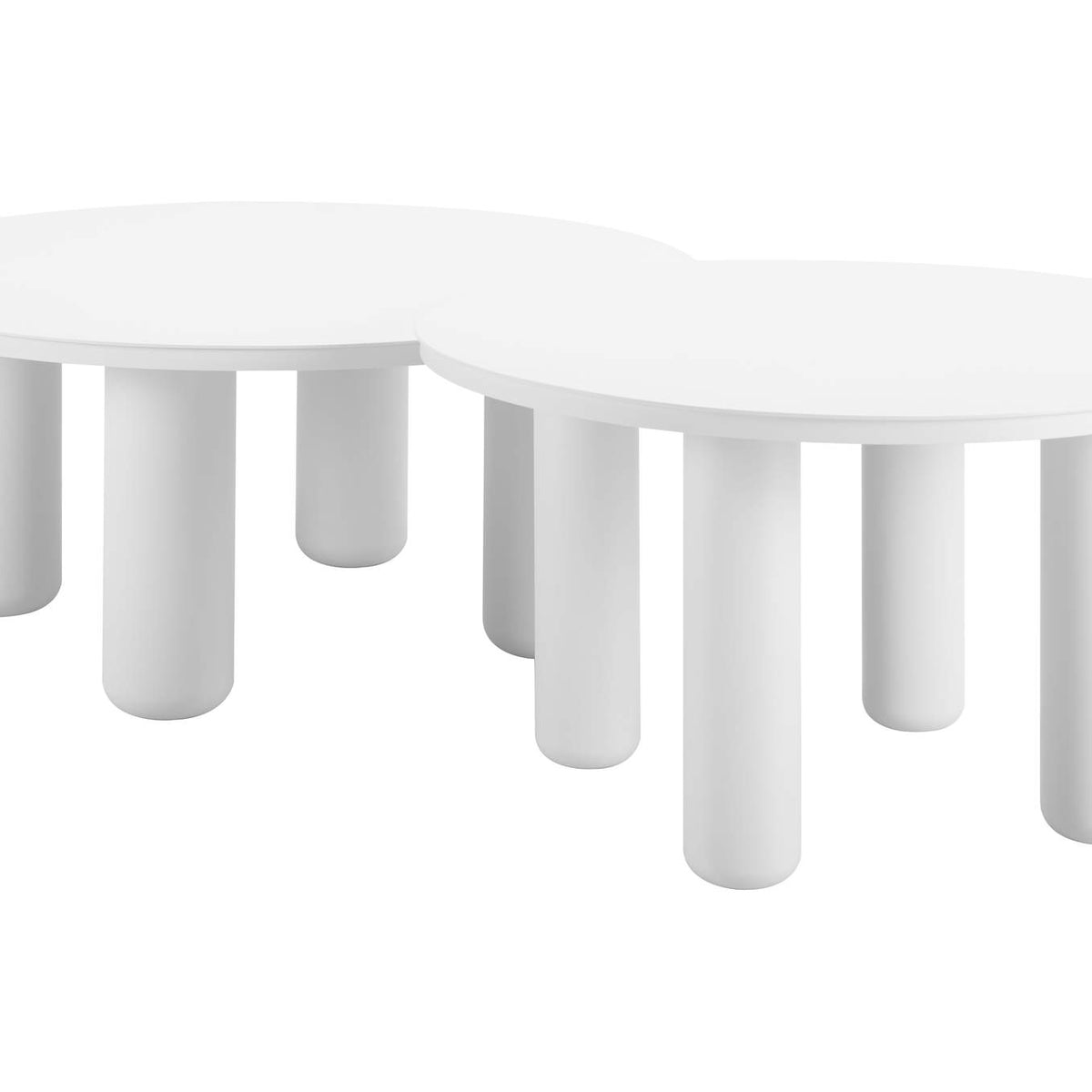 704075 Ola Outdoor Coffee Table Set (2-Piece) White
