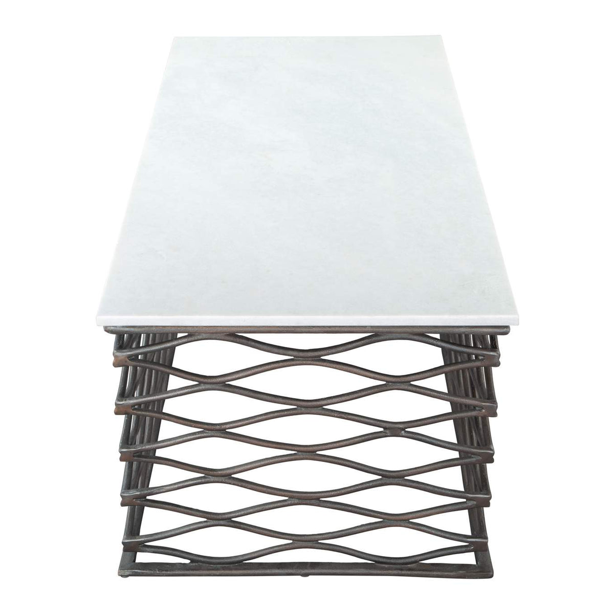 109457 Duchess Coffee Table White & Antique Bronze